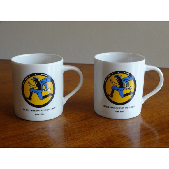 Lot 2x 118th Observation Squadron Unit 1941-1984 (WW2) Mini Mug Shot Glass 2.25" - Picture 1 of 10
